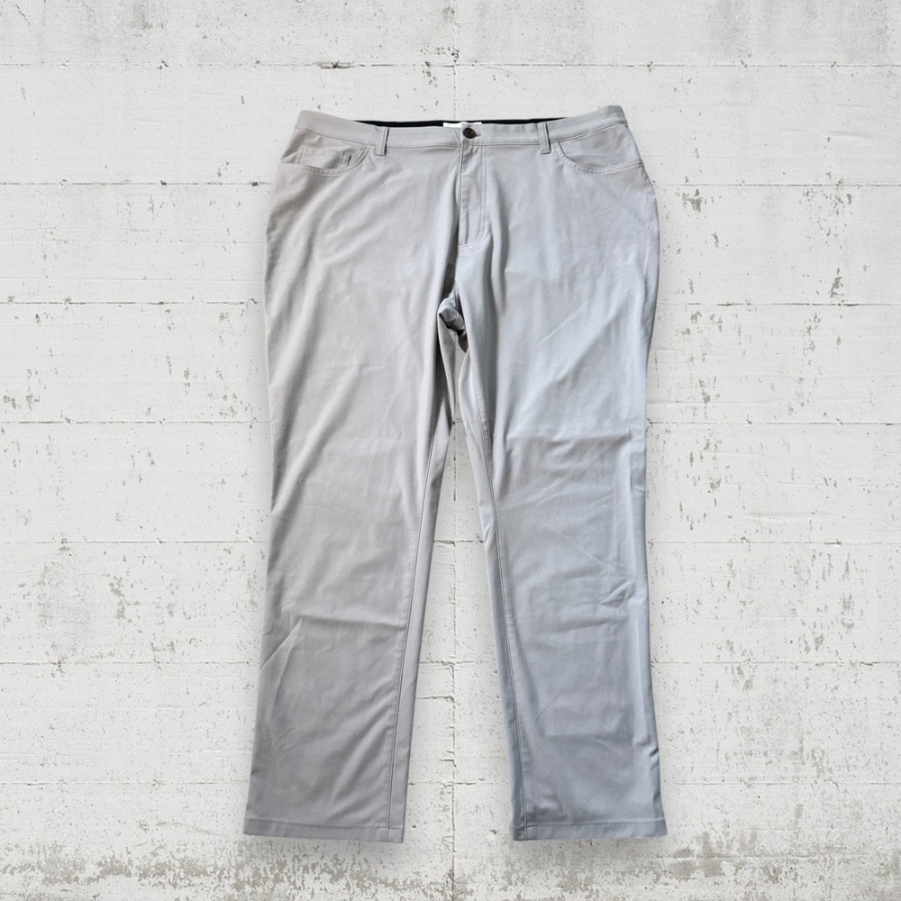 Mott & Bow Pants‎ Mens 40x30 5 Pocket Travel Stretch Comfort Gray Polyester